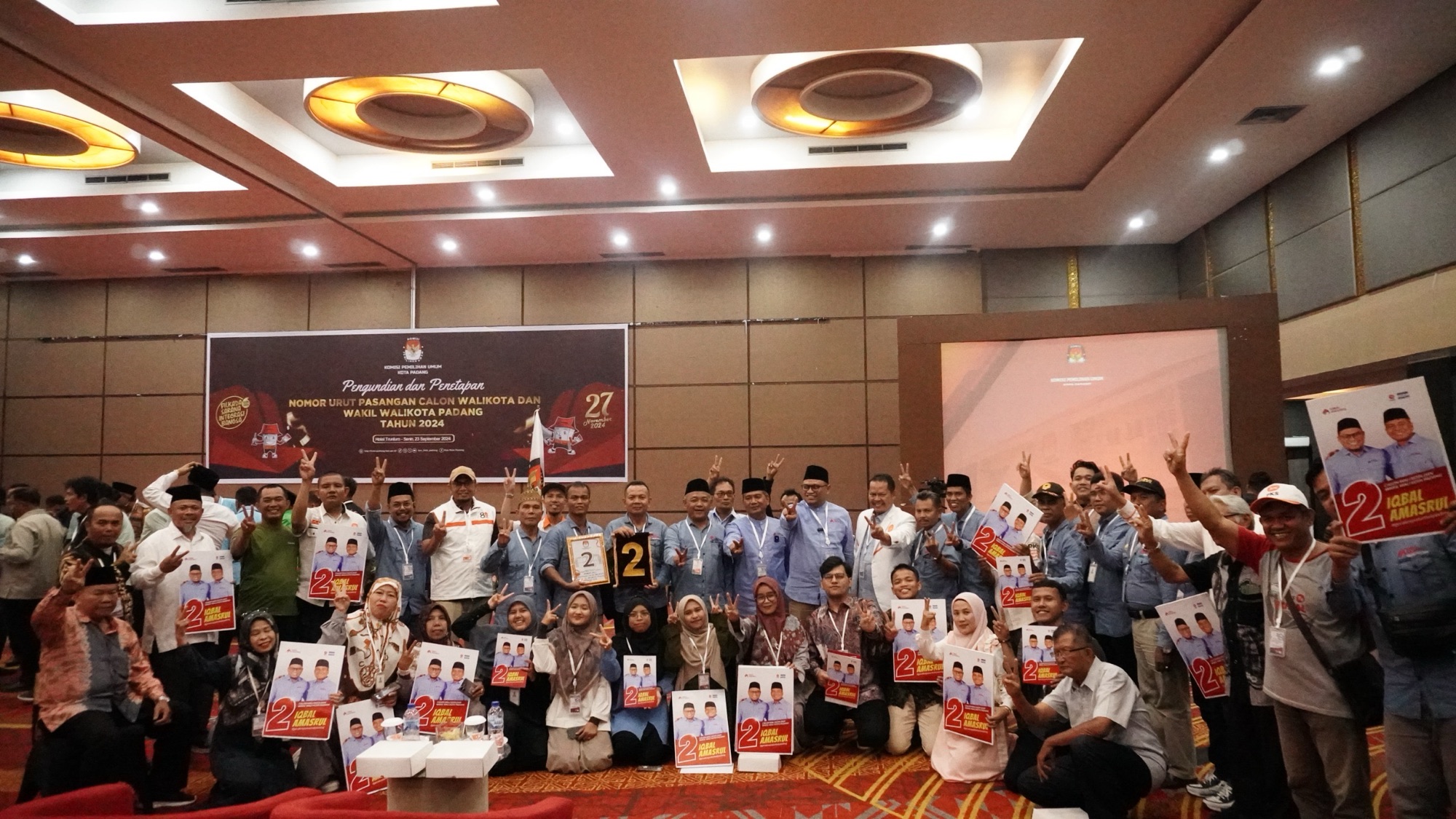 Hasil Pencabutan Nomor Urut Calon Wali Kota Padang 2024: Iqbal Amasrul Dapat Nomor Urut 2